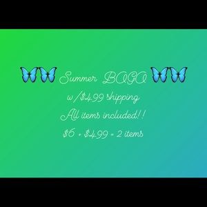 All items marked with 🦋🦋 BOGO w/$4.99 shipping